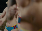 高颜值白人巨乳美腿金发足球员训练后被教练留下进行特训高潮抽搐肏出好多白带